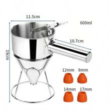 Dụng cụ rót bột làm bánh kếp bằng thép không gỉ - Dụng cụ rót bột làm bánh donut có chân đế, vòi chống rò rỉ và tay cầm bóp, kiểm soát chính xác cho bánh kếp, bánh quế, bánh cupcake và các loại bánh nướng khác. - Nhiều màu - Xem 7