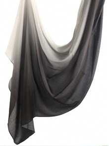 1条女士波西米亚风佩斯利花纹针织羊绒围巾，适合日常和假日穿着 - 黑灰色 - 查看 9