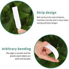 100 Pcs 4 Inch Plastic Plant Labels Pot Markers Nursery Garden Stakes Tags White Gardening Plant Identification Labels - White - View 4