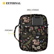 Mushroom Snail Ferns Dark Print Bible Covers For Women Lightweight Bible Case With Handle And Zippered Book Protective Carrying Carrier Portable Chu 1rch Tote Bags - ForestMushroomSnailFernsDesign - Xem 5