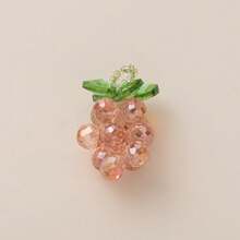 1件时尚新颖水果系列玻璃葡萄、樱桃、辣椒吊坠，18K镀金，防水防褪色，DIY饰品配件，项链、手链、耳环、钥匙扣、包包、女士饰品、钱包、小吊坠、礼物 - 彩色 - 查看 9