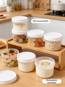 10/20pcs (Bowl + Lid) 120/160/200/240/280/300/400/600ml Reusable Lunch Bowls With Lids, Suitable For Yogurt, Overnight Oats, Meal Prep - Microwave & Dishwasher , Food Storage Containers, Breakfast Cups, Lunch Boxes, Large Capacity Portable Plastic Jars - Multicolor - View 8
