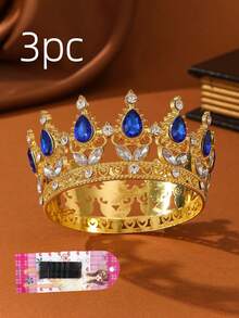 1/3 chiếc Vương miện trang trí bánh sinh nhật bằng pha lê tinh xảo, kích thước 9cm*5cm, thích hợp cho bánh cưới, bánh sinh nhật bé gái, đám cưới và các dịp lễ quan trọng. - Nhiều màu - Xem 23