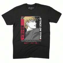 Attack On T-Shirt-Titan Iconic Graphic Tee Anime Attack On ATTACK007 - 黑色 - 查看 1