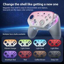 GAMESIR Controlador de juego T4n Pro: tecnología de efecto Hall para un control preciso, batería de gran capacidad para un rendimiento duradero, tira de iluminación RGB, disparadores lineales de efecto Hall, giroscopio de seis ejes, conectividad tri-modo, frecuencia de sondeo inalámbrica de 1000 Hz, Elite White (base de carga no incluida). - Élite blanca - Ver 2