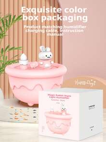 1 đèn ngủ kiêm máy tạo ẩm hình thỏ ma thuật dùng nguồn USB, máy tạo ẩm phun sương siêu yên tĩnh với đèn LED 7 màu, hẹn giờ thông minh, thân máy nhỏ gọn, lượng sương phun ra lớn, kèm cáp Type-C, người bạn đồng hành lý tưởng cho giấc ngủ đêm tại nhà, phòng ngủ hoặc bàn làm việc. - Nhiều màu - Xem 8