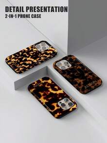 Customized Leopard Print Letter Slogan 2-In-1 Glossy Filmstrip Hard Phone Case, Compatible With IPhone 11/12/13/14/15/16 17 Pro Max - Multicolor - View 4