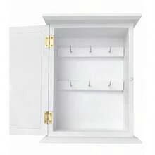 Key Cabinet - Wall-Mounted Chic Storage Rack With Hooks Keybox Hanger For Hallway Kitchen And Home Decor Stylish Key Holder Organizer White Print - White Print - View 5