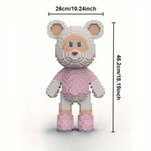3500pcs Creative Bear Model Building Blocks Toy Set, Micro Particle Assembly Blocks, Family Leisure Entertainment Construction. 3D Puzzle, Hobby Home Decor, Valentine's Day, Christmas, New Year, Birthday Gift. - Multicolor - View 4