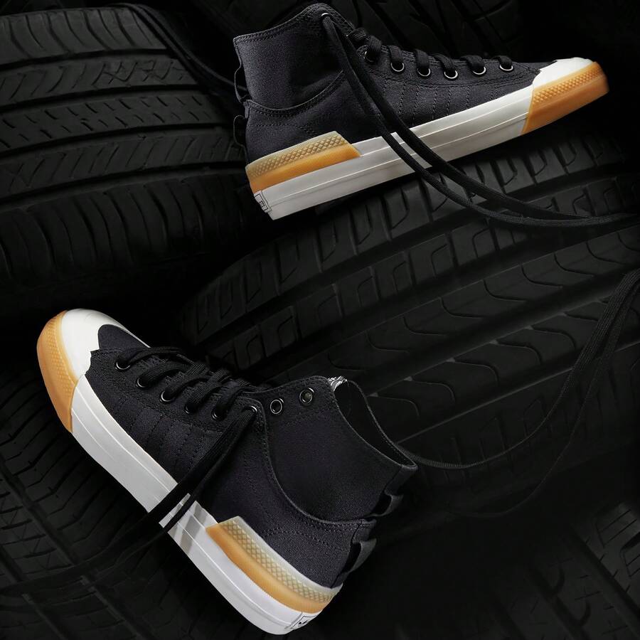 Adidas 阿迪达斯 NIZZA HI DL 经典运动鞋 - 黑色 - 查看 1