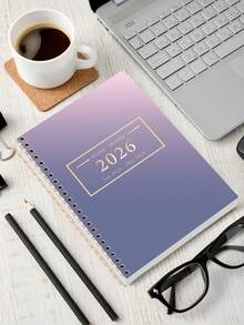 Trees A5 螺旋裝訂 2026 年 1 月至 12 月全年日曆，包含備忘錄、待辦清單與每月概覽頁，適合返校季、居家與桌面裝飾，也是送給女性的完美文具禮物 - 紫色 - 查看 2