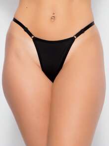 Set Of 7 Thong Panties With Adjustable Straps, Push-Up Style, In Smooth Microfiber - 彩色 - 查看 9