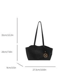 2026新款大容量女士手提包，高品质通勤托特包，简约时尚 - 黑色 - 查看 5