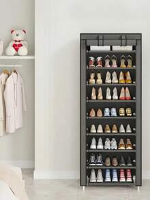 6th/8th/10th Floor Non-Woven Fabric Shoe Rack, Entrance Door Shoe Rack, Multi-Functional Storage Rack. The First Floor Can Hold Three Pairs Of Shoes. Suitable For Entrance, Living Room, Bedroom Or Coat Rack. Valentine's Day Gift - 灰色 - 查看 5