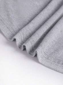 2026 Summer TopsResyla Women's Casual Door T-Shirt, Summer New Design, Blue Tones, Cute Elephant & Heart Print, Versatile For Dates, Back To School, Teacher's DayLoose And Comfortablesummer Shirts - 灰色 - 查看 3