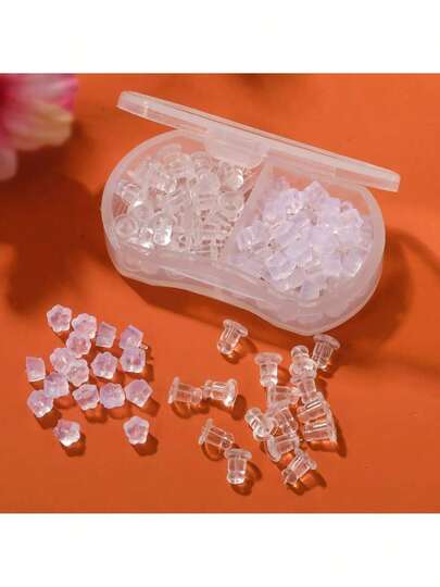 1 Box 2 Styles Earring Back Plug DIY Earring Hooded,5mm Women's Fashion Earrings,Earring Back Scrunchie Accessory,Flat Back Earrings,Earring Backs,Beads,Travel Essential,Craft Supplies,Crafts,Sewing Supplies,Earring Backs,Earring Backs,Car Acessesories