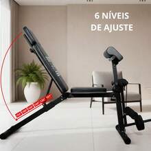 Banqueta Musculação Exercício 10x1 Banco Scott Flexora Ajustável Consport - Preto - Visão 5