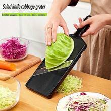 Efficient Multi-Purpose Vegetable Shredder & Cabbage Grater - Durable Plastic Kitchen Tool With Sharp Blades For Salads, Coleslaw, Stir-Fries - Easy To Use, Clean & Store - Ideal Gift For Home Cooks, Cabbage Shredder, Ergonomic Design, Sturdy Construction - Black - View 4