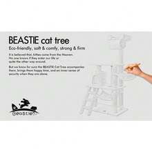 B BEASTIE BEASTIE Cat Tree Scratching Post Scratcher Tower Condo House Furniture Wood 141cm - Màu be - Xem 6