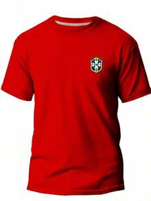 Unisex T-Shirt 100% Cotton Brazilian - 紅色 - 查看 1