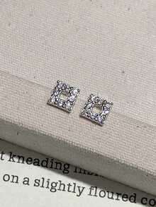 1pc S925 Sterling Silver Minimalist Small Geometric Circle Zirconia Stud Earrings, Ideal Gift For Women, Mothers, Girlfriends And Best Friends - Single - View 7