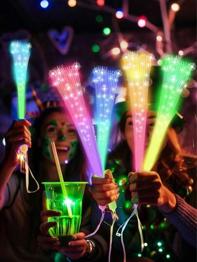 6pcs Luminous Fiber Optic Sticks, Colorful Fiber Optic Rods, 3 Lighting Modes LED Fiber Optic Wands, Flashing LED Fiber Optic Sticks, Glow Fiber Optic Rods, Glow Party Supplies, Fiber Optic Wands, LED Flashing Sticks, Fiber Optic Glow Sticks Suitable For Party, Celebration, Wedding, Birthday, Classroom, Concert, Swimming Pool, Valentine's Day, New Year
