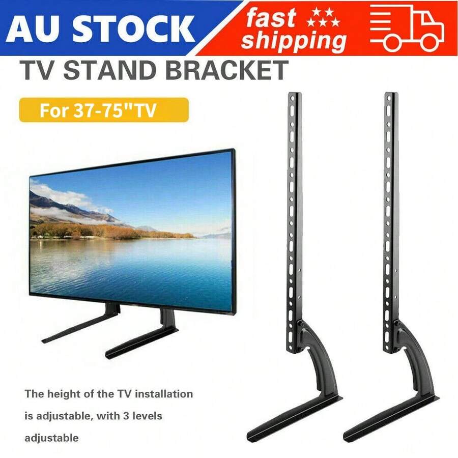 Universal TV Stand Table Top Leg Mount Bracket For LED LCD Plasma Flat TV 37-75" - 黑色 - 查看 1