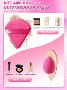 8/10PCS Makeup Tools Set Including:4PCS Triangle Powder Puffs+4PCS Mini Makeup Sponges - Multicolor - View 3