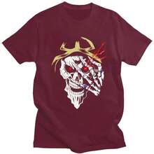 Custom Overlord Skull T Shirt For Men 100% Cotton Tshirt Casual Tee Skeleton Ainz Ooal Gown T-Shirt - Black - View 9