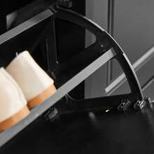 SoBuy 4 个翻盖抽屉鞋柜鞋架鞋子收纳柜收纳架黑色宽 105 x 深 24 x 高 82 厘米 FSR79-SCH - 黑色 - 查看 10