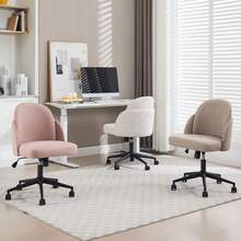 Chairus 1PC Office Chair, Fabric, Adjustable 360° Swivel, Casters - 粉色 - 查看 2