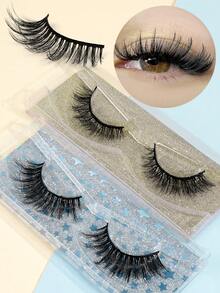 MAANGE 2/20 Pairs Cat Eye Lashes 3D Artificial Mink Lashes Natural Fake Lashes Strip Eyelashes Volume False Eyelashes That Look Like Extensions Glamour Wispy Curly Fake Lashes 20 Pairs Pack Strip Lashes,Lashes,Eyelashes,Fake Lashes 20 Pairs Full Strip Lashes Faux Mink Lashes, D - Black - View 13