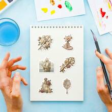 50pcs Retro Romantic DIY Creative Graffiti Stickers, Tablets, Computers, Laptops, Phone Cases, Guitars, Desktops, Water Bottles, Suitcases, Skis, Decorative Art Stickers, Hand Account Decorative Stickers Scrapbook Supplies Stationery Funny Stickers Kindle - Multicolor - View 6