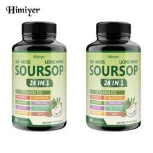 Himiyer Soursop 24-In-1 Capsules - Antioxidants And Nutrients - Contains Seaweed, Lion's Mane Mushroom, And Soursop - The Combination Of Shilajit And Soursop Is Believed To Produce A Synergistic Effect, Simultaneously Meeting The Body's Basic Needs. - Antioxidants - 查看 8