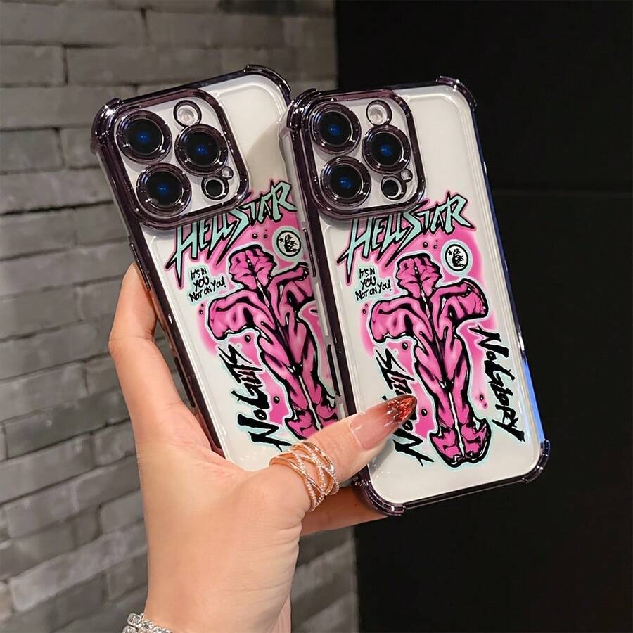 Phone Case: Fashion H-HellstarS Phone Case, Compatible With  17/16e/16/15/14/13/12/11/Mini/Pro/Max/Air/X/XR/XSMAX/8/7 Plus, Shockproof Transparent Soft Back Case  17 Case Cover  17 Pro Max - Mixing Colors - View 1