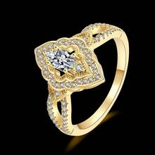 New Luxury Classic Sparkling Zirconia Engagement Wedding Ring 18KGold Plated White Gold 4*6mm Horse Eye Fine Jewelry Party Gifts - Butterfly - View 6