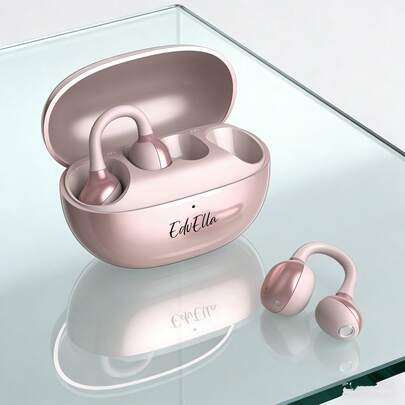 EDVELLA Auriculares Inalámbricos con Clip | Diseño de Conducción Ósea Abierta, Resistentes al Sudor, Batería de Larga Duración, Ligeros, Control Táctil, Carga USB, Ideales para Correr, Ciclismo, Gaming