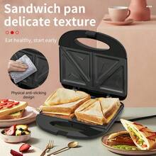 SOKANY 08038 三明治机 750W 快速加热 4 件套早餐神器 不粘烤盘 家用煎烤一体式轻便食品机 - 黑色 - 查看 2