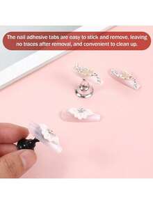 600 PCS False Tip Double Sided Adhesive Tapes, White Pre-Cut Nail Display Strips Press On Adhesive Tabs Nail Art Glue Stickers Nails Art Holder Nails Display Book - 600PCS Double-Sided Adhesive Pad - 查看 8