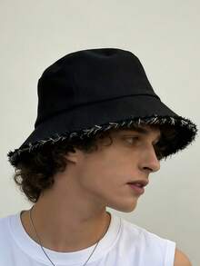 1顶男女通用水洗牛仔布渔夫帽，可折叠帽檐做旧防晒帽，旅行户外夏季帽 - 多色 - 查看 2