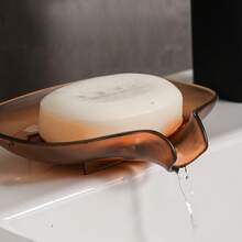 Modern Soap Holder With Drainage - Non-Slip Bathroom Organizer, Oval Soap Dish, Easy-Clean Soap Tray For Shower, Sink, Vanity - Plastic Bathroom Storage Rack Base, Soap Bar Holder, Sleek Design, Easyclean Material - 透明茶 - 查看 7