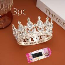 1/3 chiếc Vương miện trang trí bánh sinh nhật bằng pha lê tinh xảo, kích thước 9cm*5cm, thích hợp cho bánh cưới, bánh sinh nhật bé gái, đám cưới và các dịp lễ quan trọng. - Nhiều màu - Xem 19