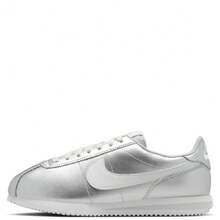 Women's Nike Cortez Metallic Silver/White-Grey Fog (IR0042 001) - 銀色 - 查看 1