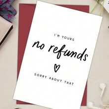 1PC "I Am You Without Refund" Cute And Warm Love Anniversary Commemorative Greeting Card Suitable For Gifts To Partners (Comes With Randomly Colored Envelopes) Back To School,Back To School,School Supplies - A - View 3