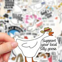 50pcs Funny Silly Goose Stickers PVC Gift Cartoon Creative Decoration Scrapbook Laptop Luggage Guitar Water Cup Phone Case DIY Decal,School Supplies,Back To School - A - View 4
