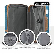 Joyway 7件套行李箱，ABS硬壳材质，带万向轮、TSA海关锁和YKK拉链，可扩展25%，符合航空公司登机标准，拉杆箱，旅行箱，男女通用，度假商务出行必备，大容量旅行配件，旅行收纳整理，旅行用品，行李箱，旅行行李，旅行箱包，耐用带轮行李箱，邮轮旅行必备，假日旅行必备，度假必备 - 藍色 - 查看 6