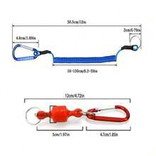 1 Stück magnetisches einziehbares Lanyard mit hochelastischer Feder, geeignet für Angelzangen und Lippengriff - Verschiedenfarbig - Übersicht 5