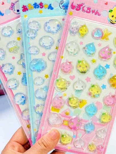 3D卡通泡泡贴纸，抽象风格，适用于头盔装饰、DIY手工、汽车装饰、派对装饰、手账装饰、笔记本电脑、行李箱、吉他、水瓶、手机壳和时尚装饰。（包装底纸颜色随机）