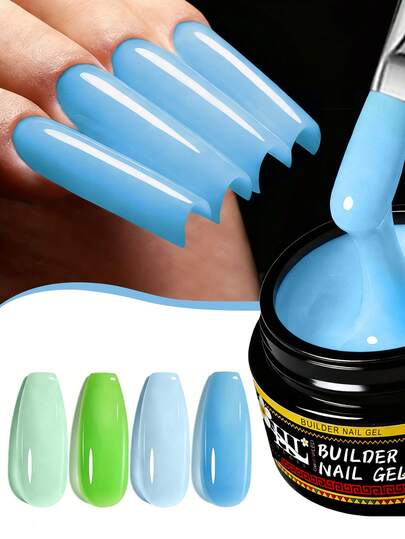 20克指甲延长胶 - 0.71盎司蓝色硬胶，适用于指甲延长，是专业美甲沙龙和居家DIY美甲初学者的理想之选。无异味，持久耐用，易于涂抹。指甲延长胶，必备美甲产品，时尚包装，质地顺滑。