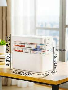 1/2/3/4/5layers Medicine Organizer - Portable Medicine Cabinet With Leather Handle, Empty First Aid Kit For Home Organization Must, School, Dormitory, Travel, RV, Dorm, Ideal Elderly Gift - White - View 12